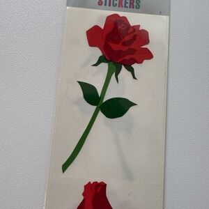 Mrs. Grossmans Red Rose Stickers Sheet Large Three Sheets Per - Open 2 Bundle‎